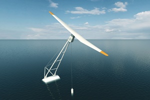 TouchWind’s tilting angled one-piece rotor floating wind turbine TouchWind 300 200