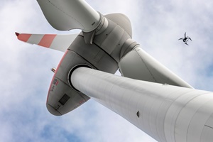 The CU-RE drone inspection system used by the Deutsche Windtechnik Inspection Body The CU RE drone inspection system