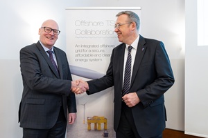 Amprion CEO Dr. Christoph Müller und der CEO von Energinet Thomas Egebo auf dem Nordsee Gipfel in Hamburg Copyright Kati Jurischka